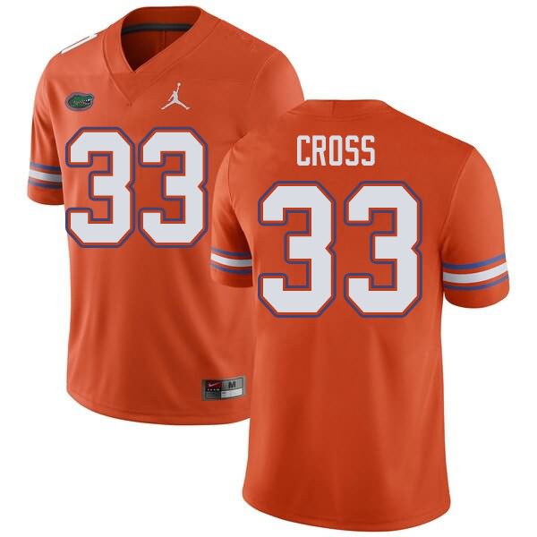 Men's NCAA Florida Gators Daniel Cross #33 Stitched Authentic Jordan Brand Orange College Football Jersey RDG3865VA